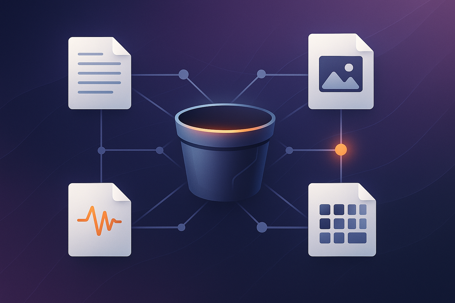SmartBuckets intelligent document storage platform architecture diagram showing unified document processing, vector embeddings, and semantic search capabilities